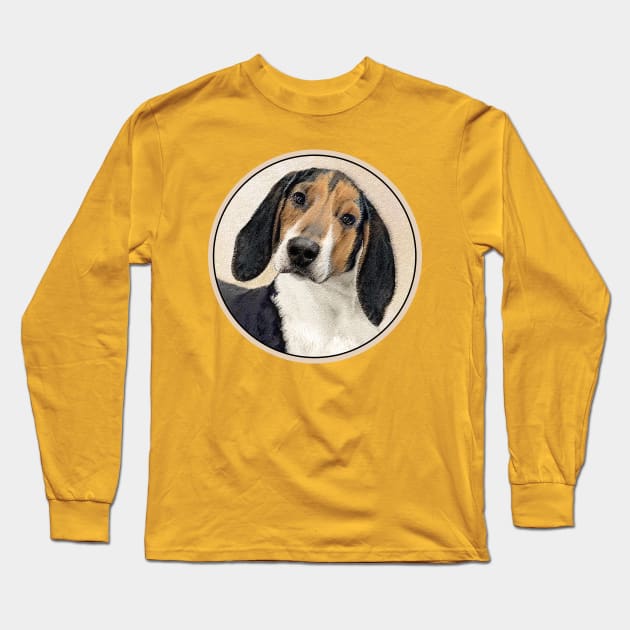 Treeing Walker Coonhound Painting - Original Art Long Sleeve T-Shirt by Alpen Designs